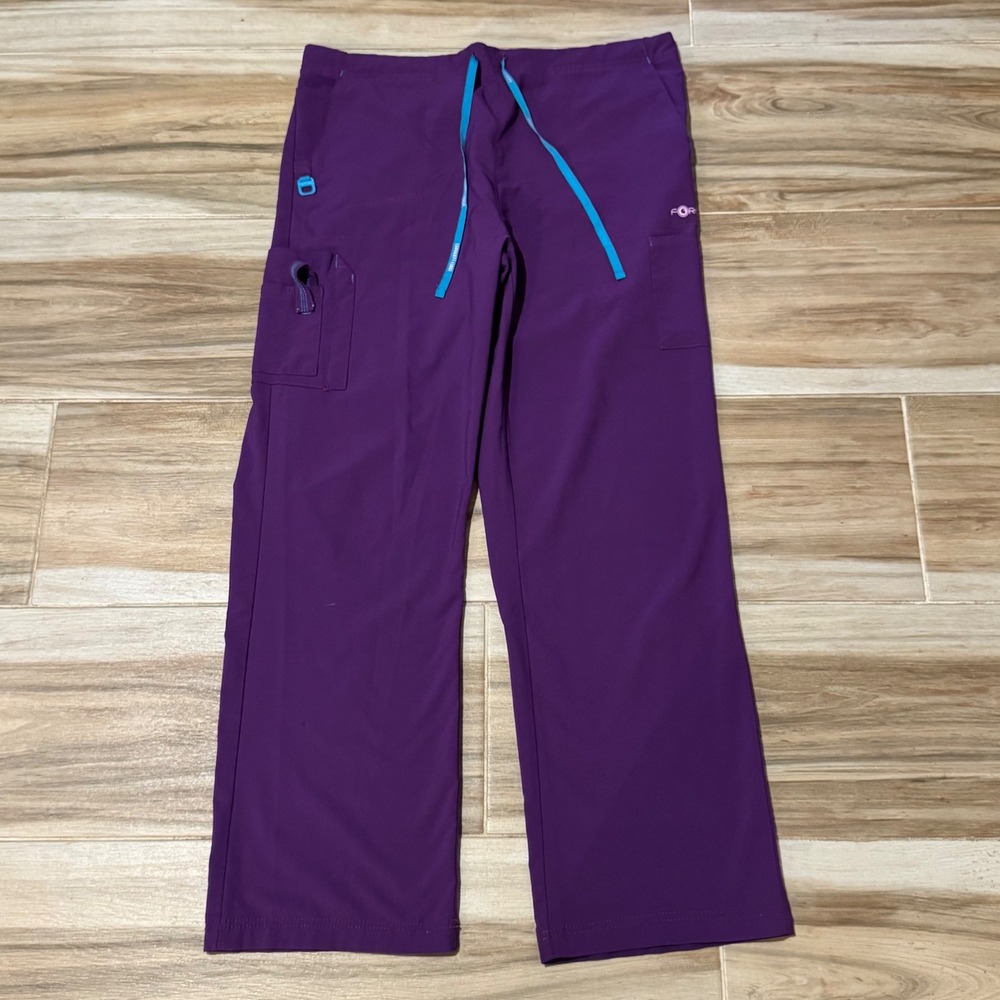 Carhartt Force Women Purple Scrub Pants XL Regular C52110 Cargo Drawstring